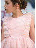 Pleated Organza Butterfly Wings Flower Girl Dress